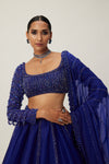 Cocktail Blue Organza Lehenga Set