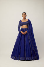 Cocktail Blue Organza Lehenga Set