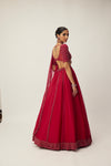 Ruby Red Organza Lehenga set