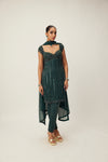 Dark Jade Green crystal Embellished Kurta Set