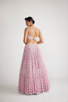 Onion Pink Chandelier Pearl Drop Lehenga Set