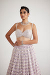 Powder Lilac Chandelier Pearl Drop Lehenga Set