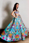 Diana Penty in Naiads - Scuba Blue Raw Silk Lehenga Set