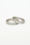 Zia Silver Plated Zircon Womens Pair of Bangles