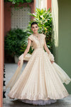 Off White Mirror Anarkali Set