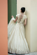 Off White Mirror Anarkali Set