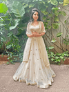 Ivory & Gold Acrylic Work Lehenga Set