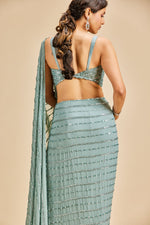 JADE GREEN DRAPE SAREE