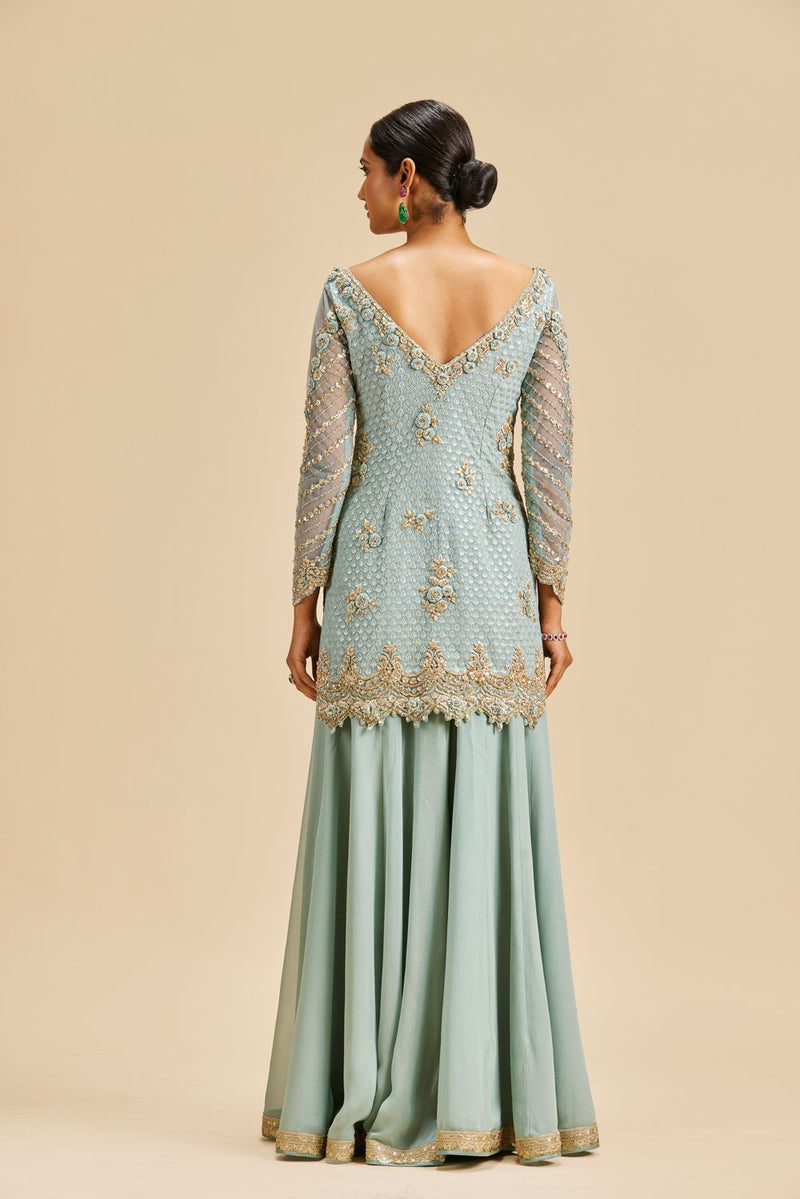 DUSTY BLUE SHARARA SET