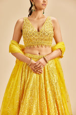 YELLOW OMBRE LEHENGA SET