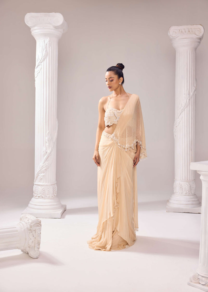 A- Symmetrical drape saree