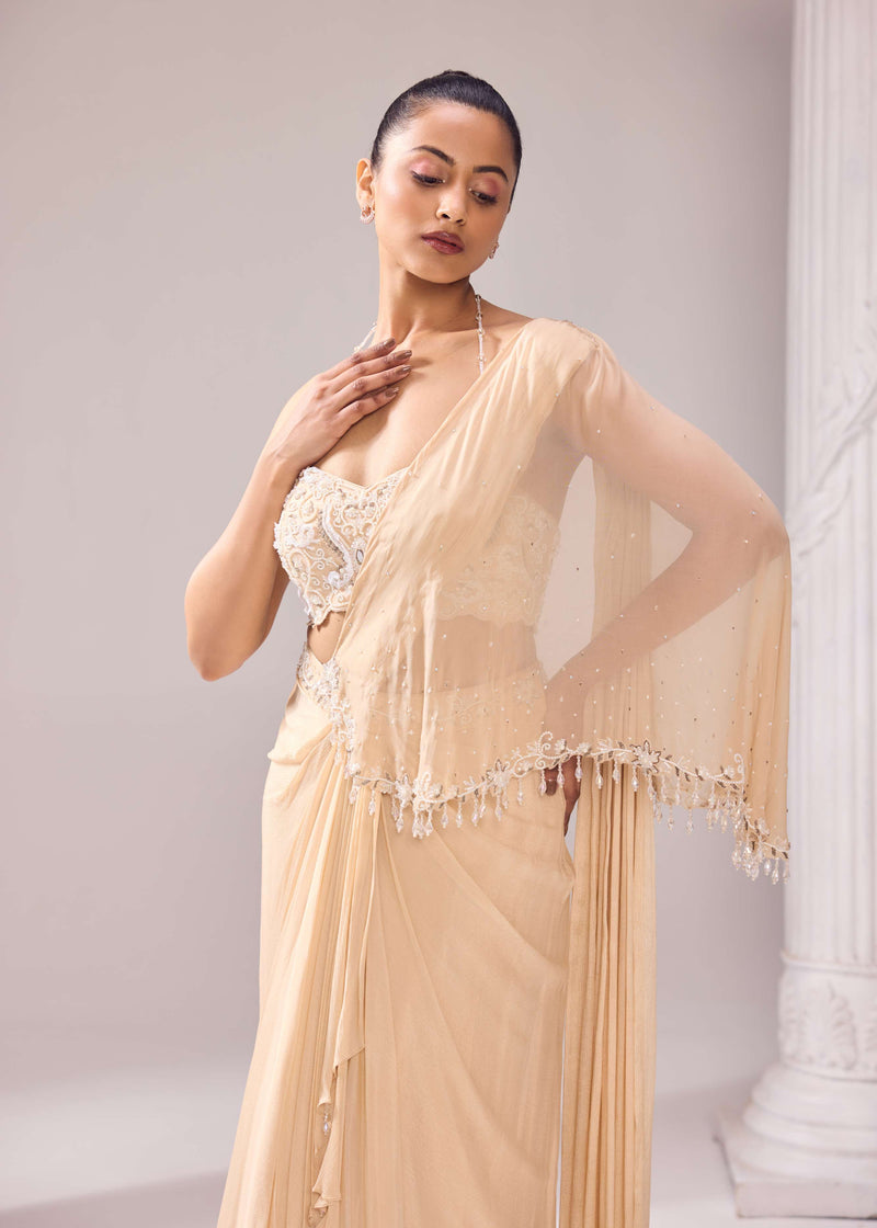 A- Symmetrical drape saree