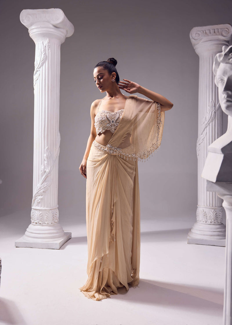 A- Symmetrical drape saree