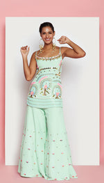 JUNE - MINT GREEN SHARARA SET