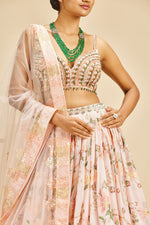 POWDER PINK GEORGETTE LEHENGA SET