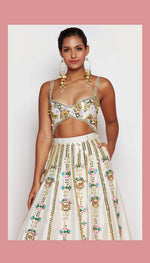 PIERIS - IVORY EMBELLISHED HALF LEHENGA SET