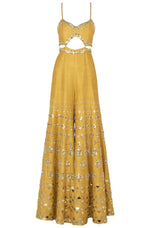 HELLO? - SUNSET GOLDEN YELLOW EMBELLISHED JUMPSUIT