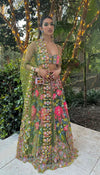 I'D WANNA BE ME TOO MOSS GREEN EMBELLISHED FULL LEHENGA SET