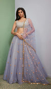 Pearl-Grey Embellished Lehenga