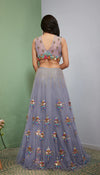 GREY MORE : GREY EMBELLISHED LEHENGA SET.