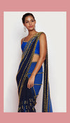 BLUES - ELECTRIC BLUE EMBELLISHED PRE-STICHED SAREE SET