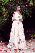 Ivory angrakha style anarkali set