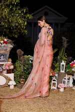 Blush organza saree