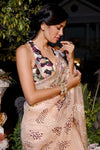 Nude organza saree