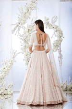 Blush Pearl Lehenga Set by Seema Gujral at Lotus Bloom Canada