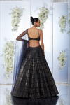 Black Brick Crystal Lehenga Set