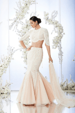 Powder Peach Fish Cut Lehenga Set