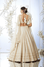 Ivory Gota Patti Lehenga Set by Seema Gujral at Lotus Bloom Canada