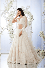 Ivory Pearl Lehenga Set by Seema Gujral - Lotus Bloom Canada