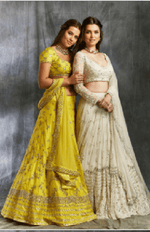 Yellow Silk Lehenga with Gota & Sitaara Jaal