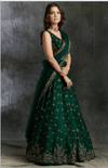 Green Emerald Lehenga with Organza Dupatta