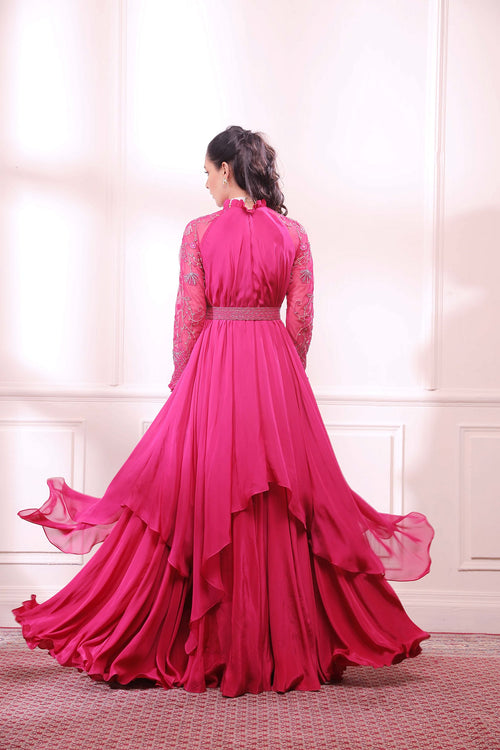 pink sapphire layered gown