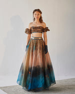 Oil On Canvas Printed Organza Skirt