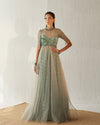 Embroidered Tulle Anarkali Gown