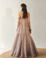 Misty Grey Organza Lehenga 2-piece Set