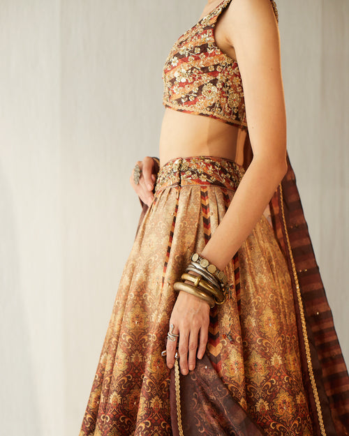 Carpet Print Lehenga Set