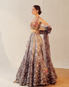 Winter Bloom Embroidered Organza Lehenga Set