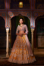 Yellow Silver Zardozi Lehenga Set