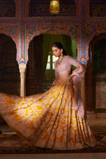 Yellow Silver Zardozi Lehenga Set