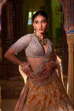 Yellow Silver Zardozi Lehenga Set