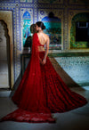 Red Trail Lehenga Set