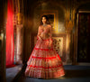 Red Multi-Tiered Lehenga Set by Seema Gujral - Lotus Bloom Canada