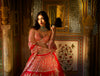 Red Multi-Tiered Lehenga Set by Seema Gujral - Lotus Bloom Canada