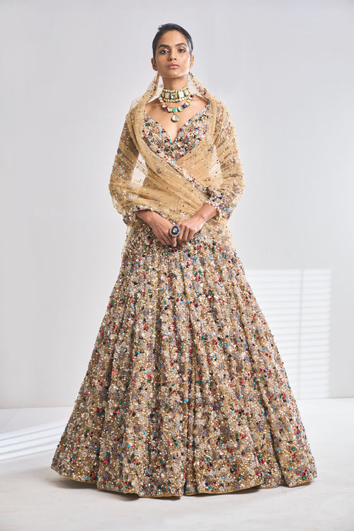 Jewelled Lehenga Set by Seema Gujral - Lotus Bloom Canada