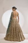 Champagne Zardozi Lehenga Set by Seema Gujral - Lotus Bloom Canada