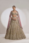 Sage Green Lehenga Set by Seema Gujral - Lotus Bloom Canada